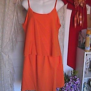Orange 2 Pc Chiffon Skirt Suit Summer Attire (#1)